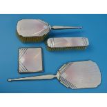 Machine enamelled silver Art Deco vanity set