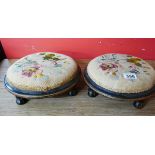 Pair of tapestry footstools