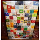 Collection of framed cigarette boxes