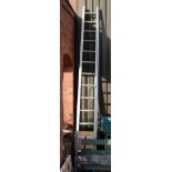 Set of aluminium extending ladders