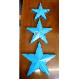 Set of 3 graduated oil can sculpture stars