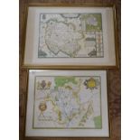 2 maps - Worcestershire & Herefordshire