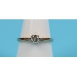 Gold diamond solitaire ring