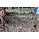 Metal garden bench - Approx L: 153cm