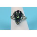 Gold mystic topaz & diamond ring