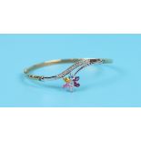 Gold gem set bangle