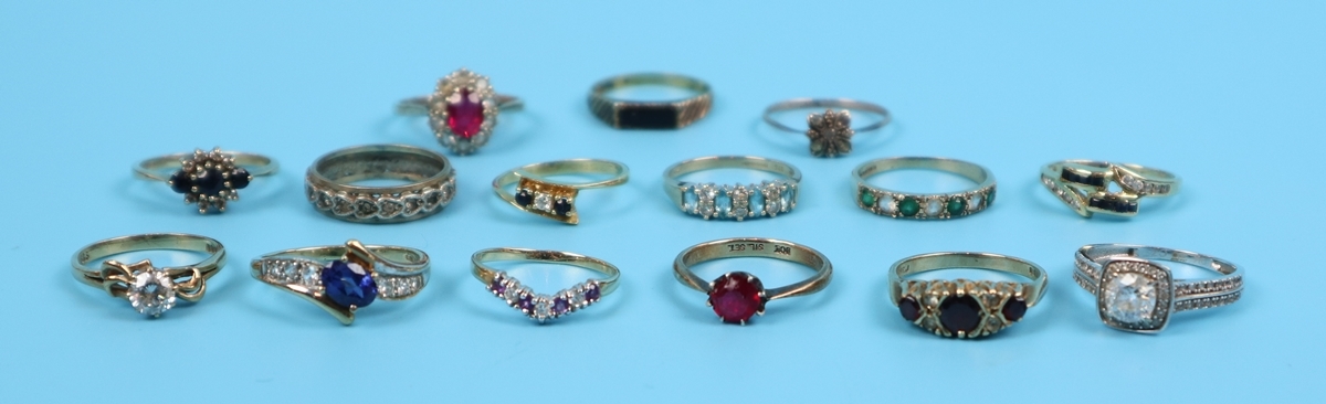 15 gold gem set rings