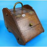 Oak coal scuttle