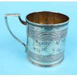 Georgian hallmarked silver mug - Approx 228g