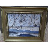 Oil on board - Winter scene