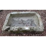 Stone trough - Approx W: 80cm D: 54cm H: 24cm