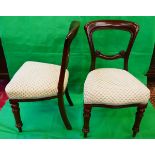 Set of 6 Victorian upholstered dining chairs