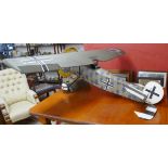 Large German Fokker model aircraft - Approx wingspan: 212cm