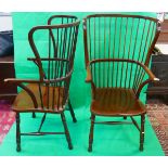 Fine pair of mahogany stick-back armchairs