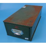 Industrial metal index drawer