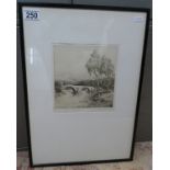 L/E signed etching by Jackson Simpson - River Dee