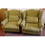 Pair of wing-back easy chairs