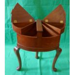 Corner sewing box on cabriole legs