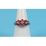 Gold ruby & diamond set ring