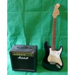 Squire Strat by Fender electric guitar - Crafted in China - Serial CY99080284 to include Marshall