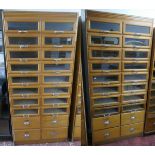 Pair of mid-century haberdashery cabinets - H: 199cm