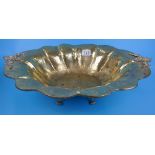 Large scallop shape brass footed centre bowl