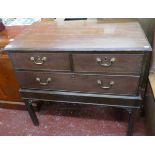 Antique mahogany chest on stand - Approx W: 93cm D: 53cm H: 86cm