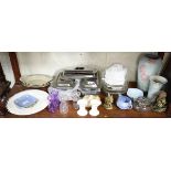 Shelf of collectables to include Wedgwood Jasperware