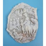 Very large carved cameo Signed J Pellecchia - Approx H: 11cm