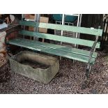 Metal & wooden garden bench - Approx L: 153cm