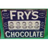 Reproduction Fry's Chocolate metal sign - Approx size: 70cm x 50cm