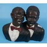 Resin figure of 2 jazz singers A/F - Approx H: 26cm