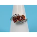 Gold mystic topaz & diamond ring