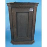 Small antique oak corner cupboard