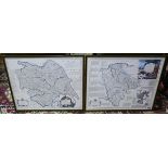 Pair of maps - Devon & Yorkshire