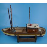 Model RC fishing boat with motor, servo, speed controller and receiver