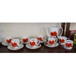 Wedgwood - Susie cooper design Corn Poppy coffee set