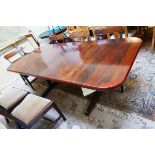 Contemporary exotic wood extending dining table - Approx L: 210cm W: 100cm H: 73cm