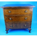 Small oak chest of 3 drawers - Approx H: 56cm D: 36cm H:56cm