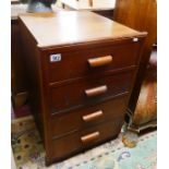 Oak bank of four drawers - Approx W: 50cm D: 53cm H: 74cm