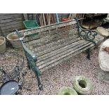 Metal and wood garden bench