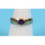Gold amethyst set solitaire ring