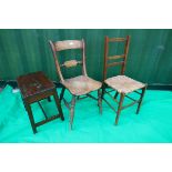 2 chairs & 19C footstool