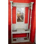 Barley twist hall stand with bevelled glass mirror - Approx W: 100cm D: 37cm H: 190cm