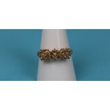 Gold yellow sapphire & diamond ring