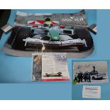 Formula 1 poster, Mario Andretti signed poster and Nelson Piquet photo with COA