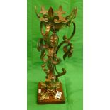 Heavy brass ornate table lamp - Approx H: 44cm