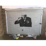 Sir Tom Moore, painted on garage door during 1st lockdown by local artists Daryl and Claire....