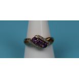 Gold amethyst & diamond ring