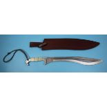 Bone handled machete in sheath